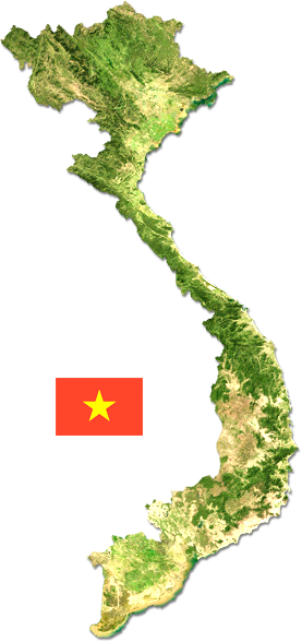 Map and flag of Vietnam
