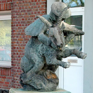 Statue of a bokkenrijder in Schaesberg.